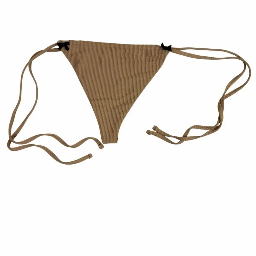 Frankies Side Tie Bikini size Large Tan